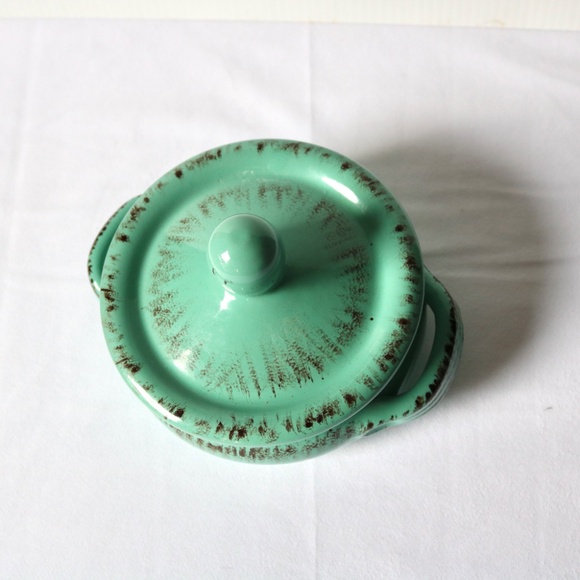 De Silva Covered Terracotta Glazed Small Ceramic Casserole Baking Dish Turquoise - Picture 9 of 9